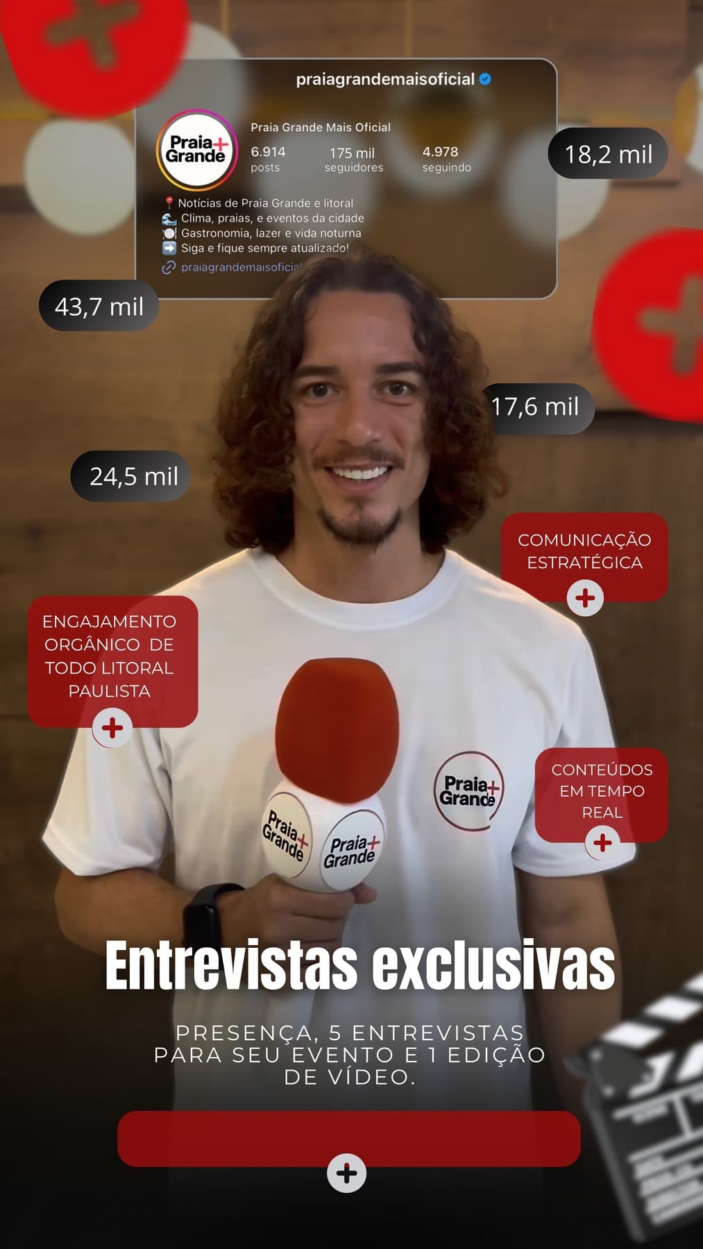 Pacote de entrevistas exclusivas do Praia Grande Mais