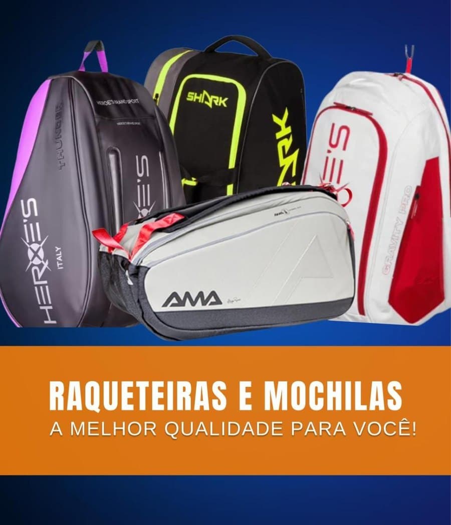 Raqueteiras e mochilas