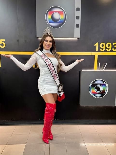 Nataly nos estúdios da Globo
